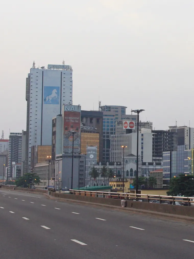 High-rise towers along the Marina on Lagos Island